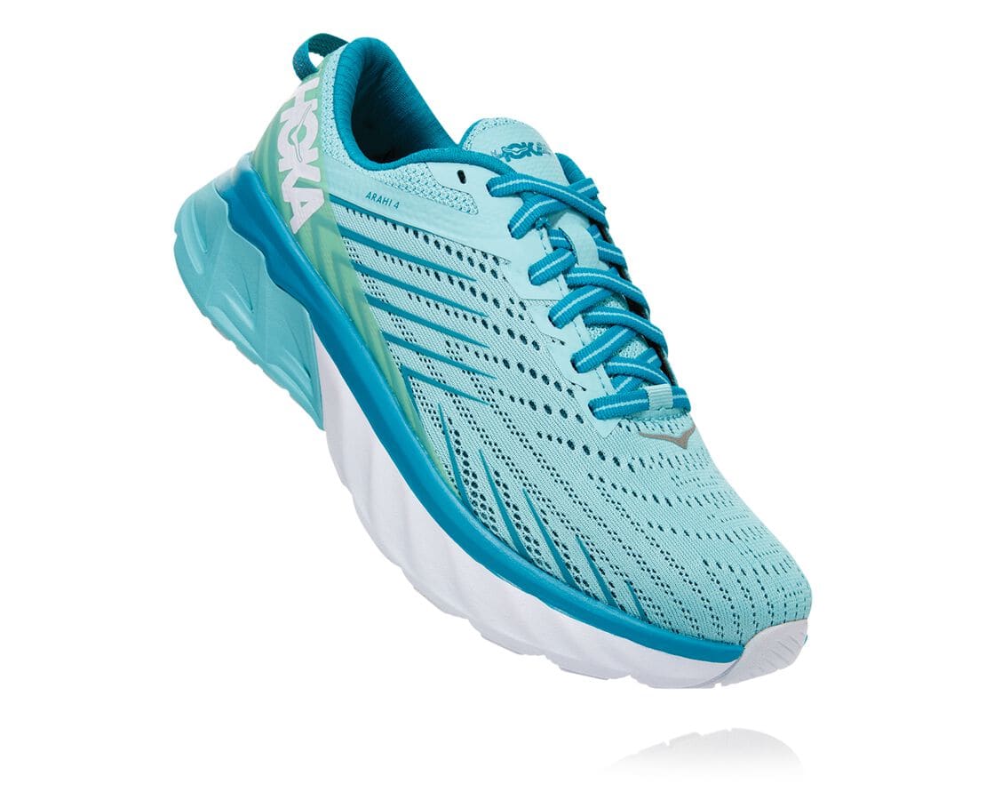 Hoka One One Arahi 4 South Africa - Womens Wide Running Shoes - Turquoise / Blue,HUJPS-7953